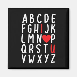 Valentine's Day Abc I Love You Heart Teacher Gift Magnet