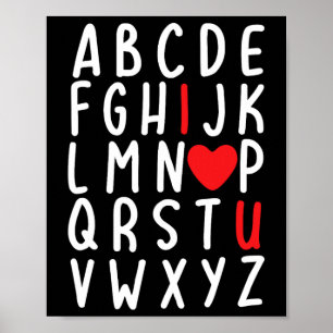 Valentine's Day Abc I Love You Heart Teacher Gift  Poster