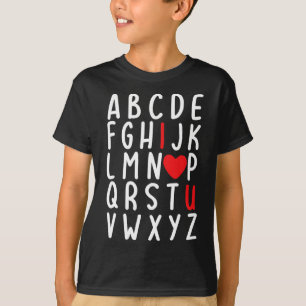 Valentine's Day Abc I Love You Heart Teacher Gift T-Shirt