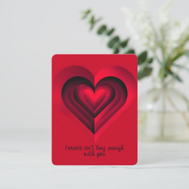 Valentine's Day Abstract Red Heart Love, Romance Holiday Card (Standing Front)