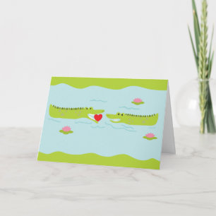 Valentine's Day Alligator Love Holiday Card