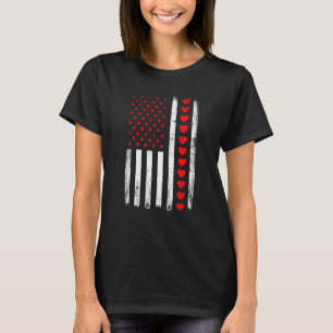 Valentines Day American Flag Hearts Him Her Boys G T-Shirt