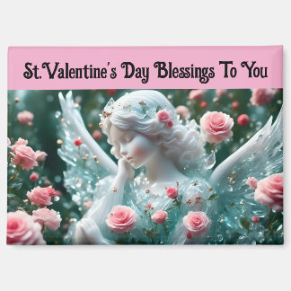 Valentine's Day Angel With Roses Magnet