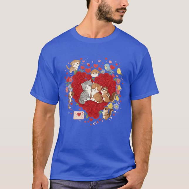 Valentines Day Animal Love family T-Shirt (Front)