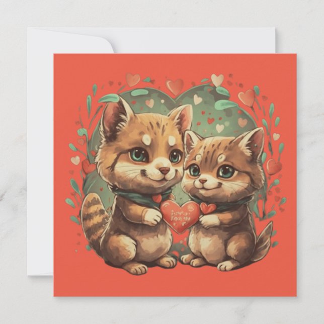 Valentines day animals in love (Front)