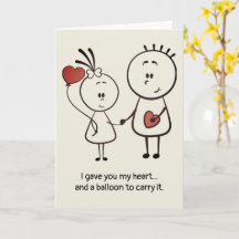 Valentine's Day Anniversary Cute Fun Doodle Folded