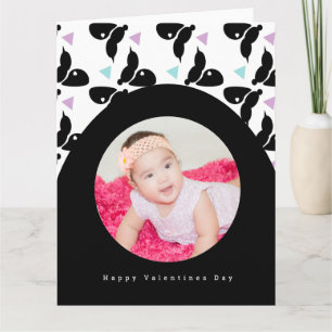 Valentines Day Arch and Bee Confetti Pattern Photo Card