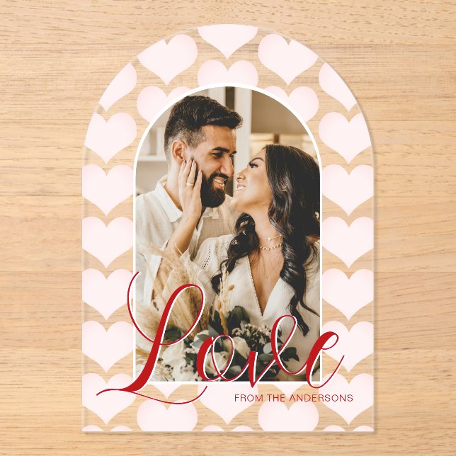 Valentines Day Arch Custom Photo Card  Acrylic Invitations (Front)
