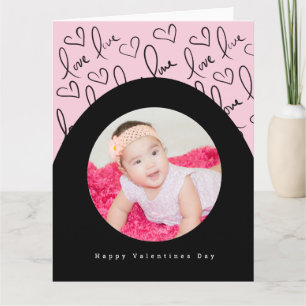 Valentines Day Arch Doodle Hearts Pattern Photo Card
