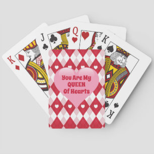 Valentine's Day Argyle Playing Cards
