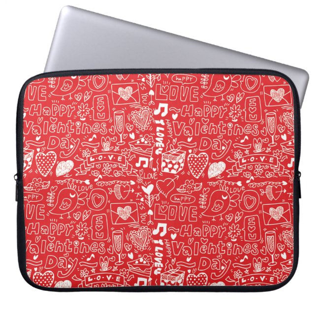 Valentine's day art laptop sleeve (Front)
