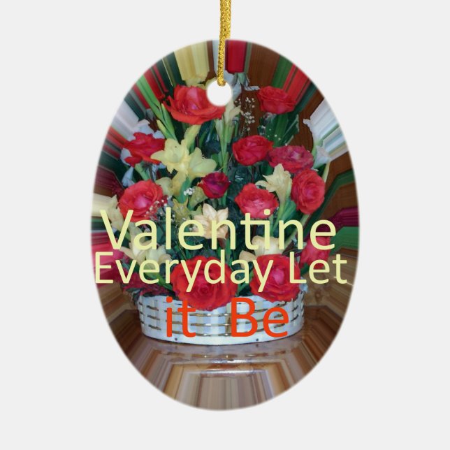 Valentine's Day Art Print Ceramic Ornament (Front)