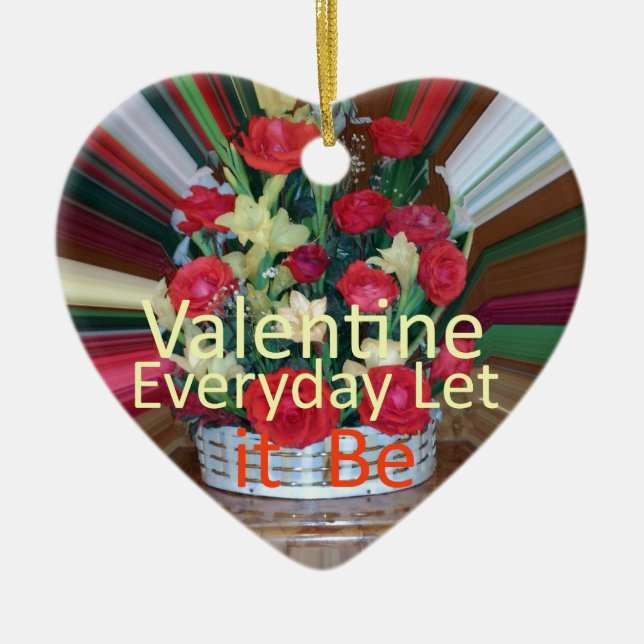 Valentine's Day Art Print Ceramic Ornament (Front)