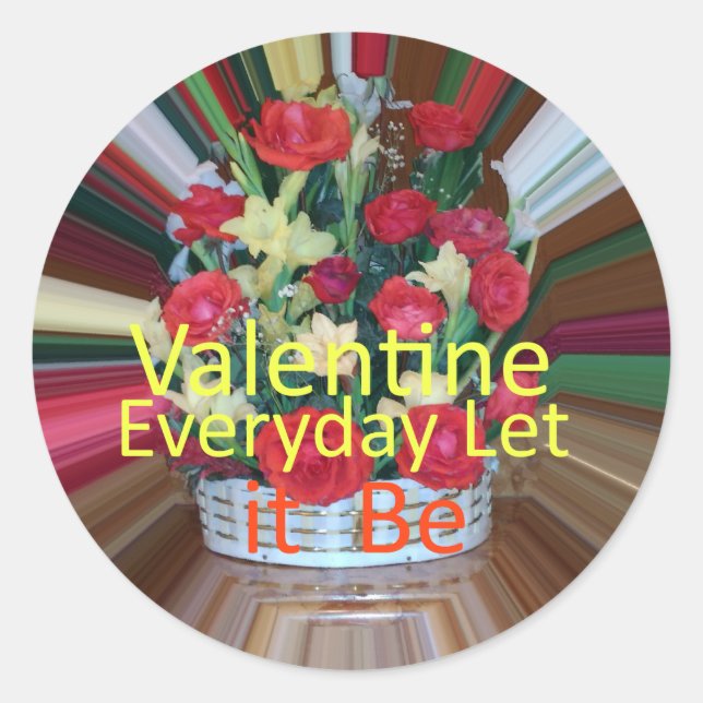 Valentine's Day Art Print Classic Round Sticker (Front)