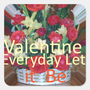 Valentine's Day Art Print Square Sticker