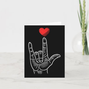 Valentines Day Asl I Love You Hand Sign Language H Card