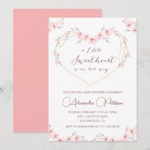 Valentines day baby shower invitation Elegant 