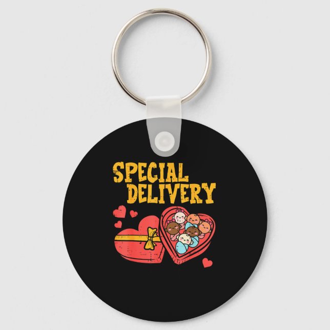 Valentines Day Baby Special Labor Delivery Nurse W Keychain (Front)