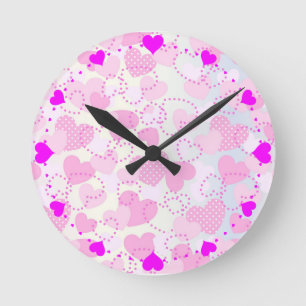 Valentine's Day Background Round Clock
