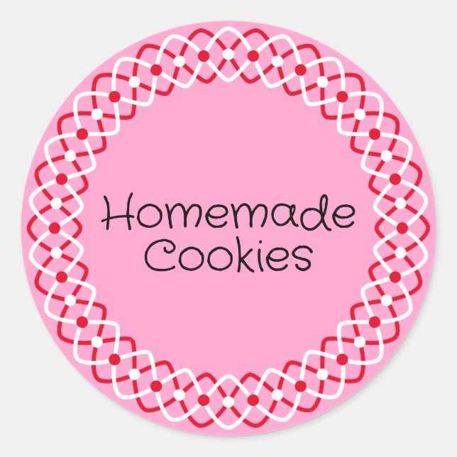 Valentine's Day Bakery Box Packaging Classic Round Sticker (Front)