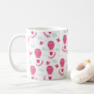 Valentine's Day balloons Birds Love Pink Pattern Coffee Mug