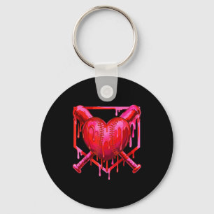 Valentines Day Baseball Funny Red Heart Dab Boys G Keychain