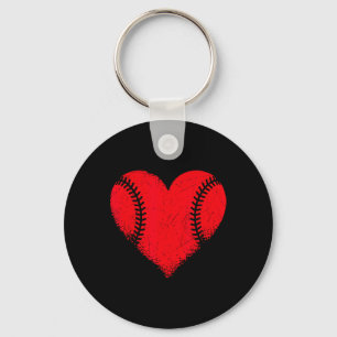Valentines Day Baseball Heart Sport Boys Teens Gir Keychain
