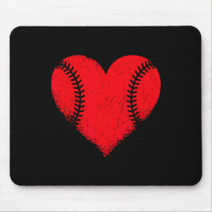 Valentines Day Baseball Heart Sport Boys Teens Gir Mouse Pad