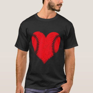 Valentines Day Baseball Heart Sport Boys Teens Gir T-Shirt