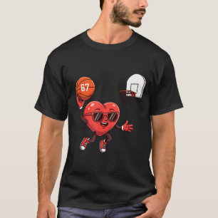 Valentines Day Basketball 67 Heart Sports Coach Me T-Shirt