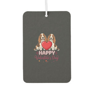 Valentine's Day Basset Hound Floral Dog Air Freshener