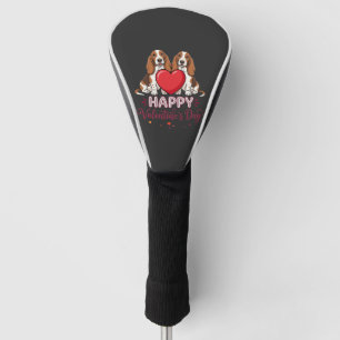 Valentine's Day Basset Hound Floral Dog Golf Head Cover