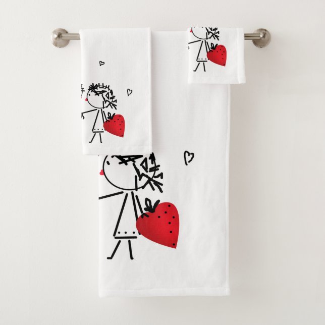 Valentine's day bath towel set (Insitu)