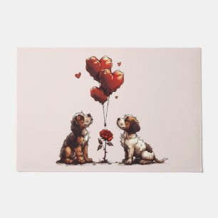 Valentines Day Beagle Dogs Doormat