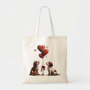 Valentines Day Beagle Dogs Tote Bag