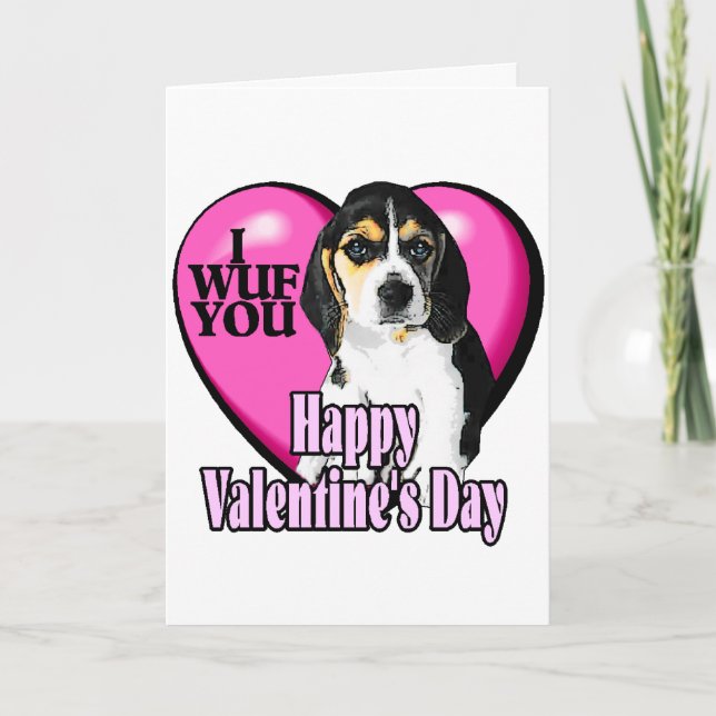 Valentines Day Beagle Holiday Card (Front)