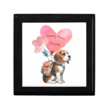 Valentine's Day Beagle Puppy Jewellery Keepsake Bo