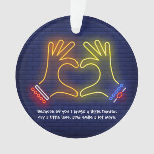 Valentine's Day because of you neon Ornament