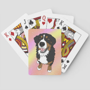 Valentines Day Bernese Mountain Dog  Playing Cards