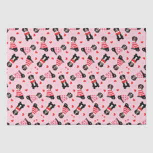Valentines Day Bernese Mountain Dogs Tissue Paper