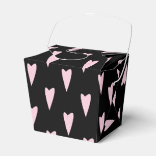 Valentines Day Big Peak Hearts Pink Black Favor Box