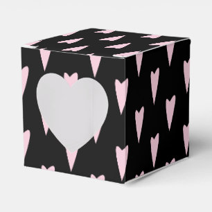 Valentines Day Big Peak Hearts Pink Black Favor Box