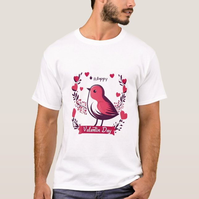valentine's day bird T-Shirt (Front)
