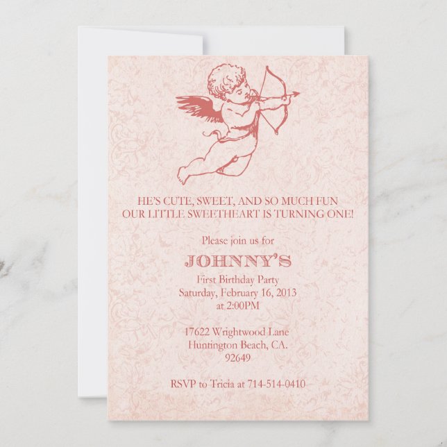 Valentine's Day Birthday Invitation | Custom Order (Front)