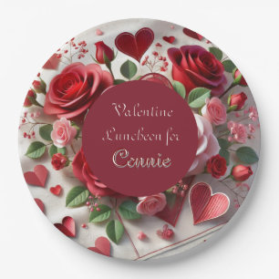 Valentines Day Birthday Personalized Paper Plate