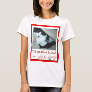 Valentine's Day Black and White Cat T-Shirt
