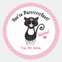 Valentine's Day Black Cat You're Purrfect Cute