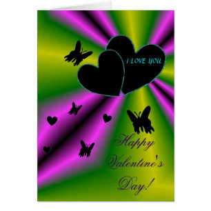 Valentine's Day  - Black Heart on Rainbow