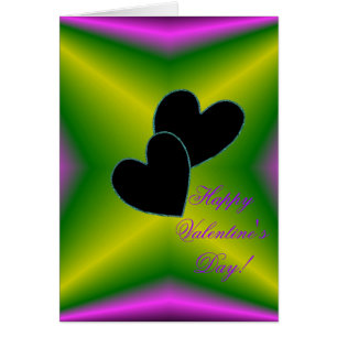 Valentine's Day - Black Heart on Rainbow
