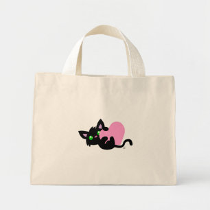 Valentine's Day Black Kitty Tote Bag